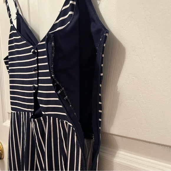 *SOLD* Navy Striped Jumpsuit - Picture 3 of 5